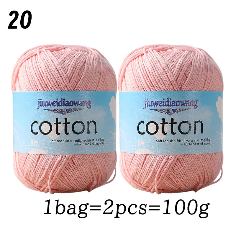 Premium 100% Cotton Yarn – Medium-Fine Weight for All-Season Knitting