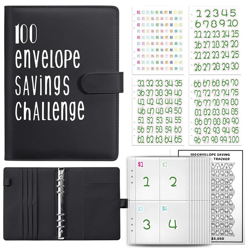 A5 Cash Savings Challenge Binder with 100 Envelopes