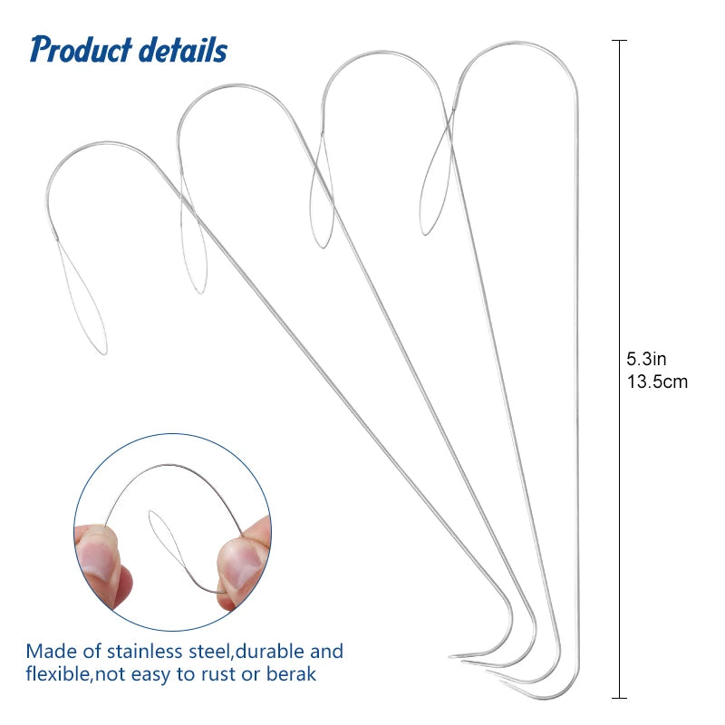 Large Eye Curved Beading Needles for Jewelry Making (5.3 Inch)