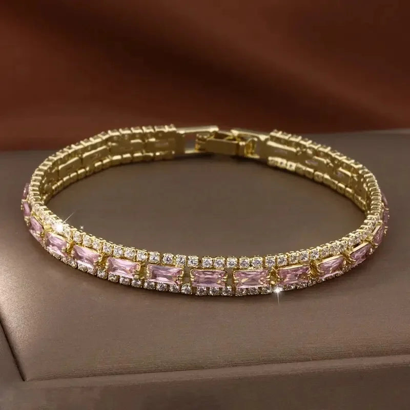 14K Gold Plated Tennis Bracelet with Cubic Zirconia