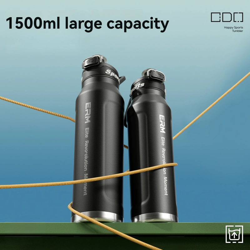 Double-Wall Insulated Stainless Steel Water Bottle with Handle