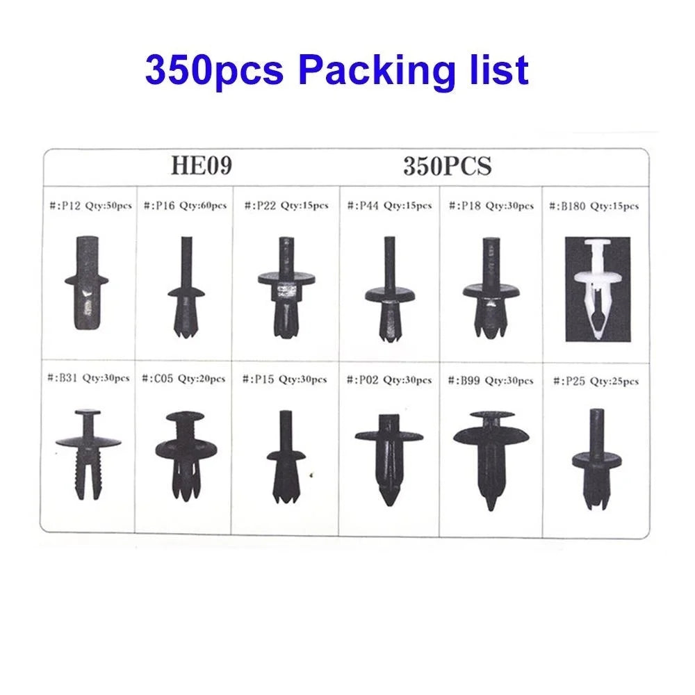 Universal Car Fastener Clip Assortment Kit – 50 Piece Push Retainer Set