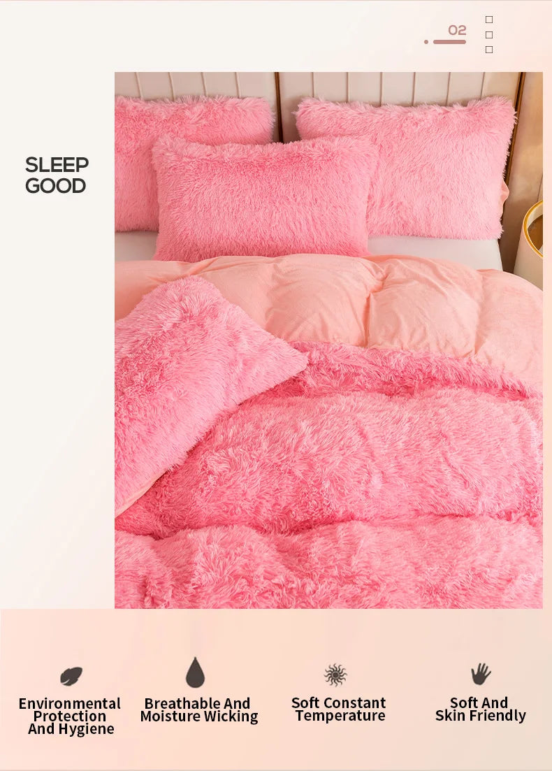 Plush 3-Piece Duvet Cover Set – Ultra-Soft Cozy Bedding