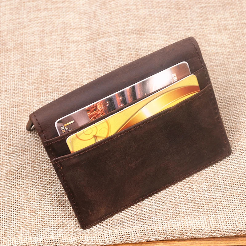 Vintage Slim Leather Card Holder Wallet for Men