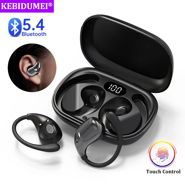 Bluetooth 5.4 Ear Hook Headphones with LED Display