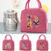 Insulated Canvas Lunch Bag with Butterfly Letter Pattern