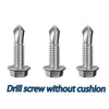 Self-Drilling Roofing Screws with Rubber Washer - Stainless Steel Hex Head