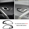 Carbon fiber interior trim kit for Chevrolet Camaro 2017+ featuring headlight accents made of ABS material