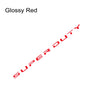 Glossy red Super Duty tailgate insert decal for Ford F250 and F350 trucks.