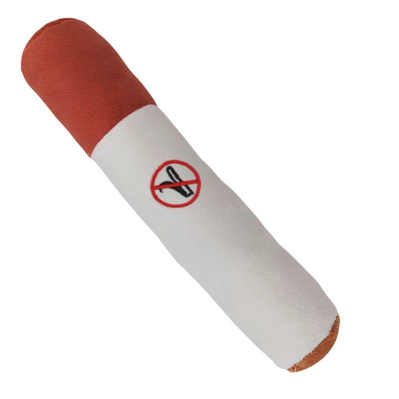 Squeaky Cigar-Shaped Plush Dog Toy