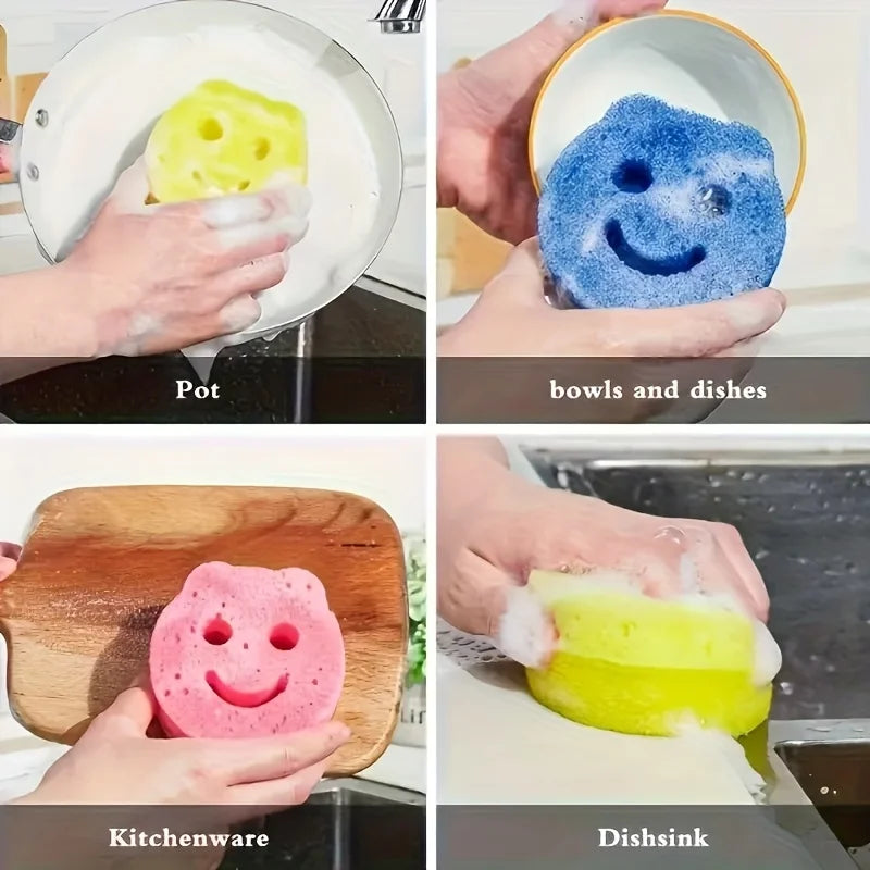 Smiley Face Color-Changing Cleaning Sponges (7-Pack)