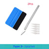 A set of two vinyl wrap and film application tools, including a blue and black tool and a silver applicator needle.