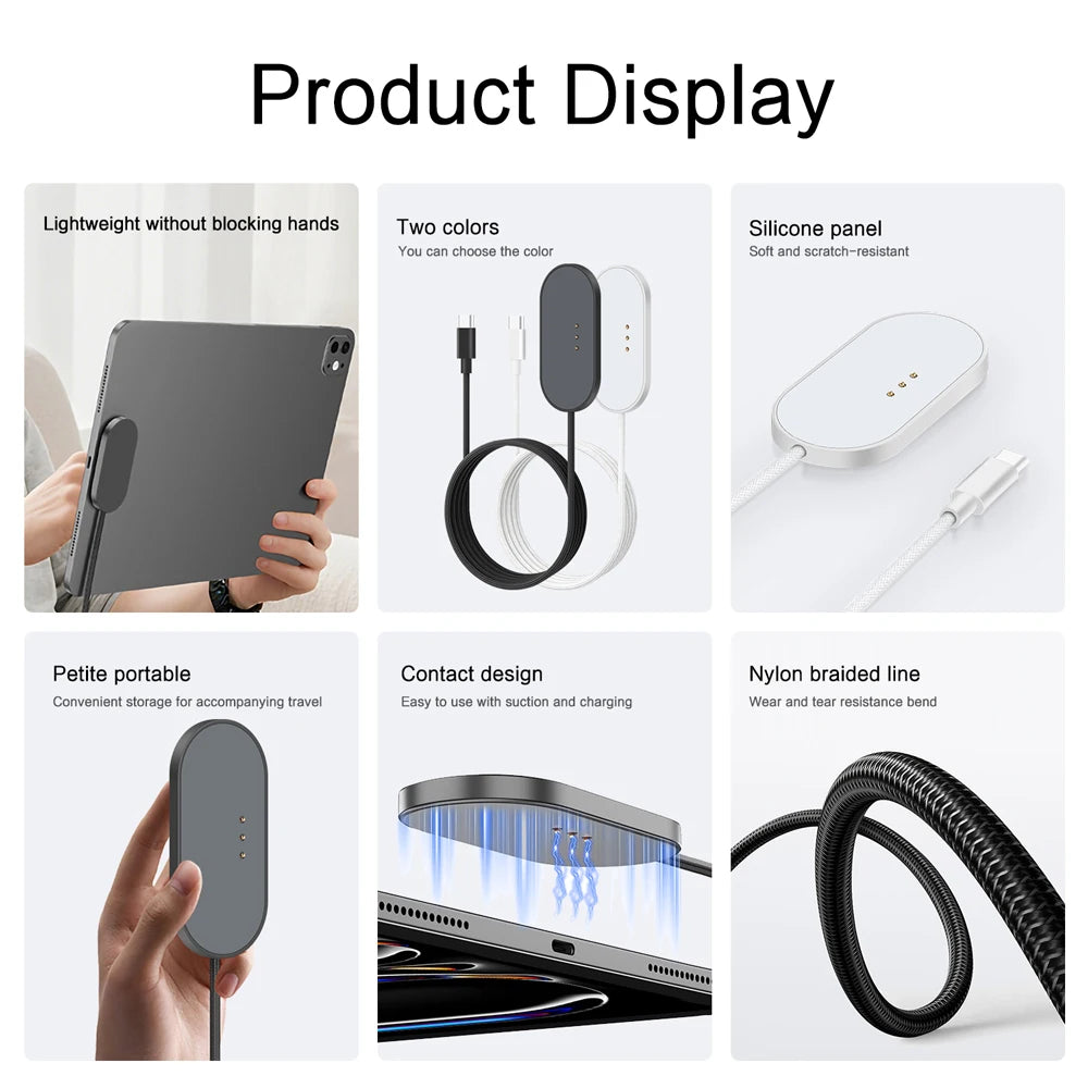 Magnetic Wireless Charger for iPad Pro & Air with USB-C Cable