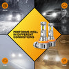 OXILAM Q36 Canbus LED headlight bulbs performing well in snow, rain, fog, and haze conditions.