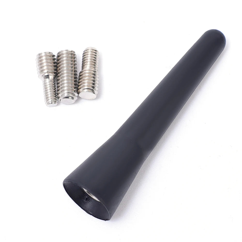 Compact Black Car Radio Antenna with Adapter Screws