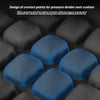 Close-up view of blue contact points for a pressure divider seat cushion used to generate uniform pressure and provide additi