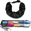 Black self-filling travel pillowcase organizer with luggage space