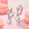 925 Sterling Silver Heart Zircon Stud Earrings