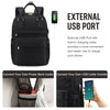 Women's Nylon Waterproof Casual Backpack with USB Port, Fits 15.6 Inch Laptop