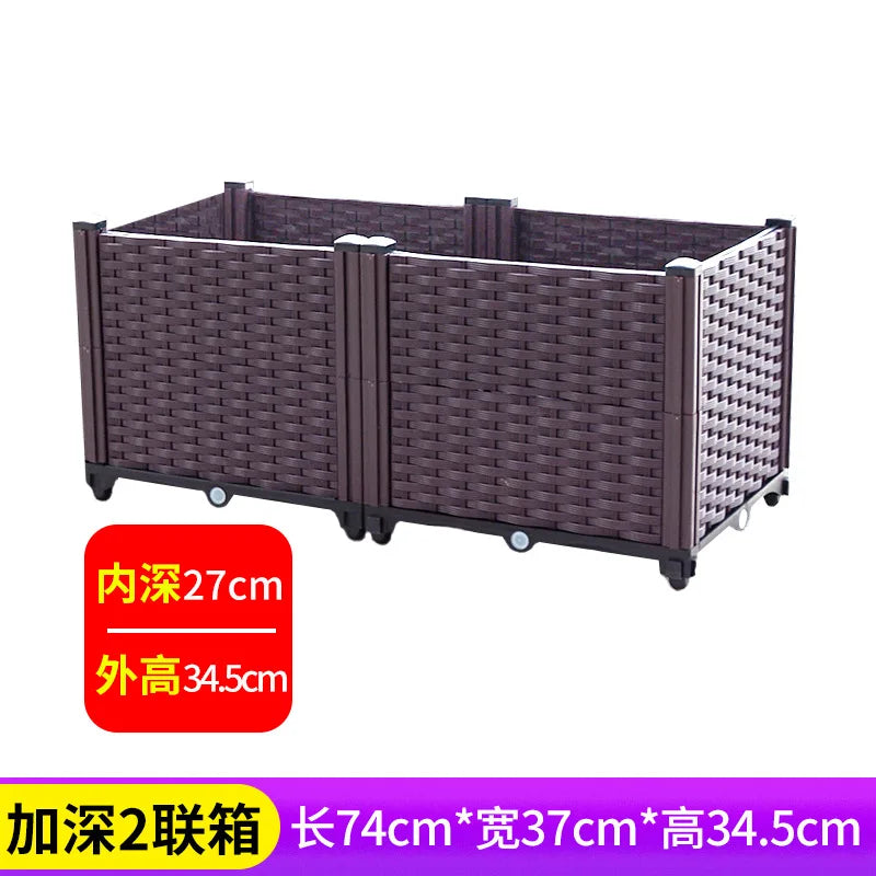Cache-pot en plastique époxy de balcon surdimensionné