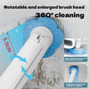 Wall-mounted disposable toilet brush set with a rotatable and enlarged brush head for 360 degree cleaning