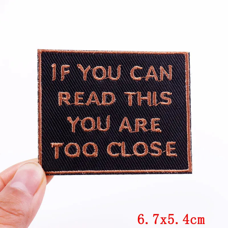 Encouraging Embroidered Iron-On Patches for Jackets, Jeans & Bags