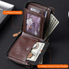 Vintage Waxed Leather Bifold Wallet with Coin Pocket