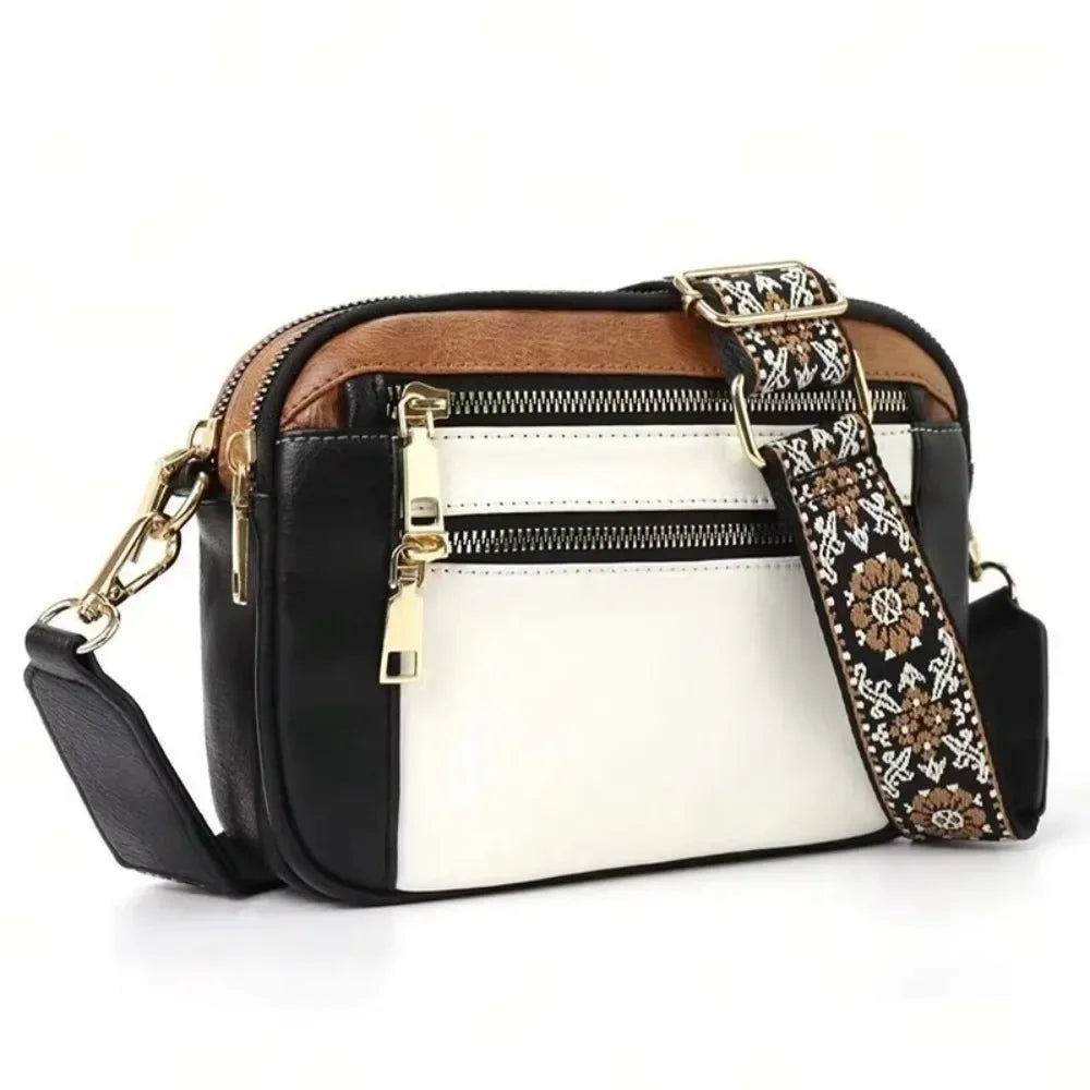 Compact Square Crossbody Bag with Adjustable Strap