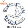 Vintage chenille iron-on patch featuring the text The Finer Woman In The Room