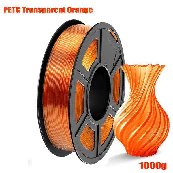 Rolle transparentes orangefarbenes PETG-Filament zum 3D-Druck