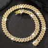 Heavy Cuban Chain Jewelry Set with Crystal Accents