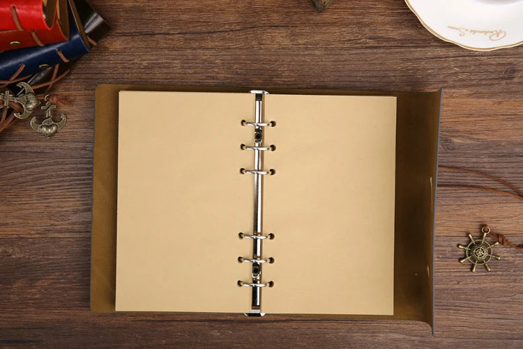 Vintage PU Leather Spiral Journal – Traveler's Notebook with Anchor Design