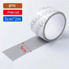 Roll of grey self-adhesive window screen repair tape with a 5cm by 2m section shown next to the roll.