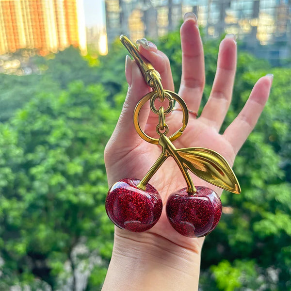 Crystal Fruit Bag Charm Keychain