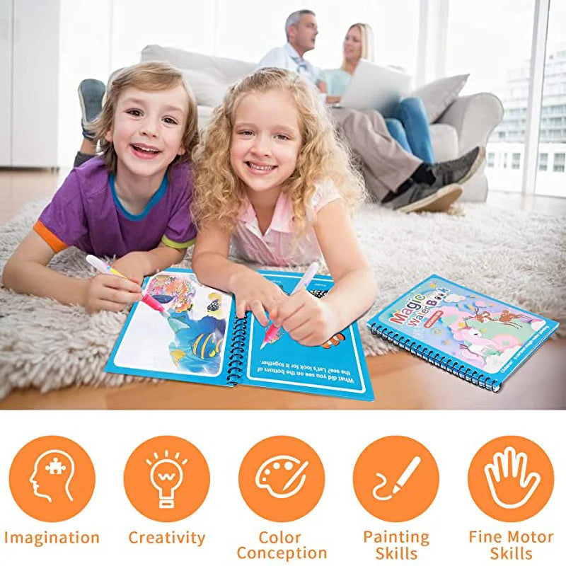 Reusable Magic Water Drawing Book for Kids