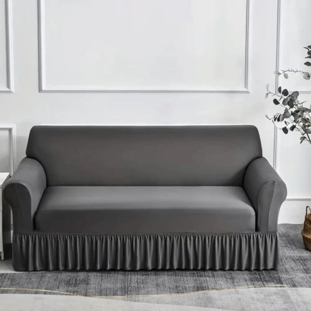 Stretch Sofa Slipcover with Skirted Edge