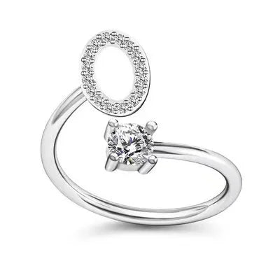 Initial Letter Ring with Zircon Accent