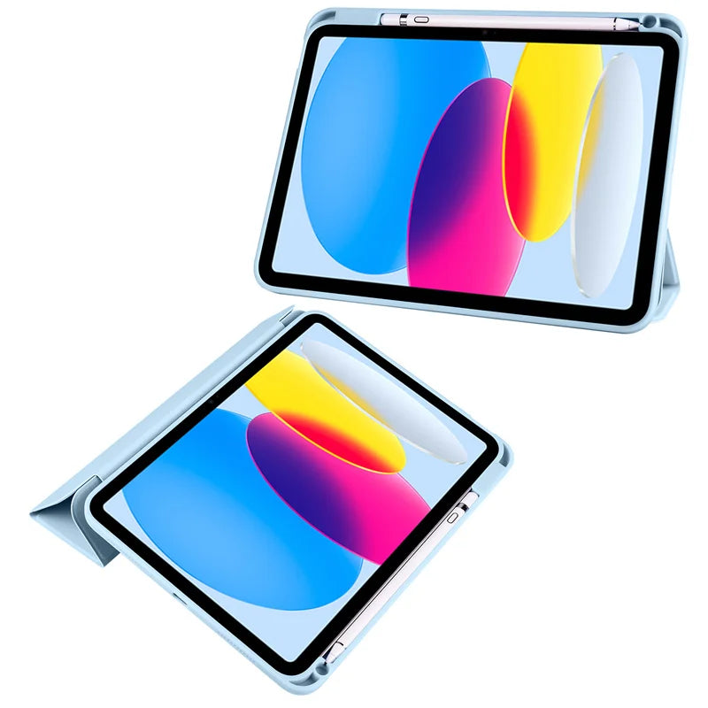 Slim Trifold iPad Case with Clear Acrylic Back and Pen Holder