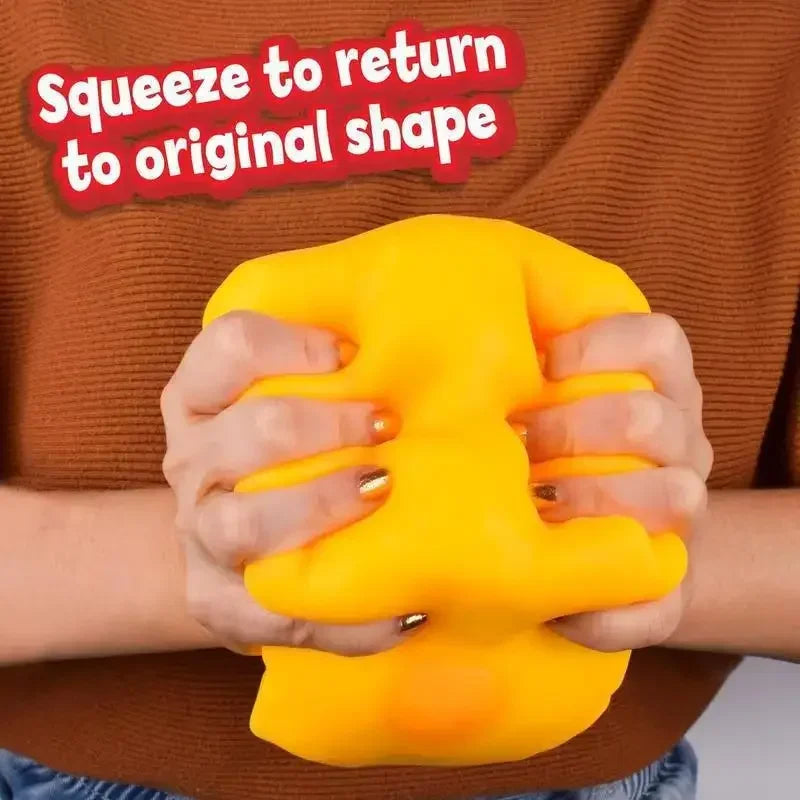 Squishy Cheese Stress Relief Toy - Soft Yellow Fidget Block