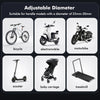Adjustable diameter phone mount suitable for bicycles, electric mobiles, motorbikes, scooters, baby carriages, and treadmills