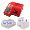 Red battery charger for Milwaukee M14 and M18 14.4V and 18V lithium-ion batteries