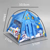 A blue fabric accessory set featuring a space theme with stars and rockets for fashion dolls.