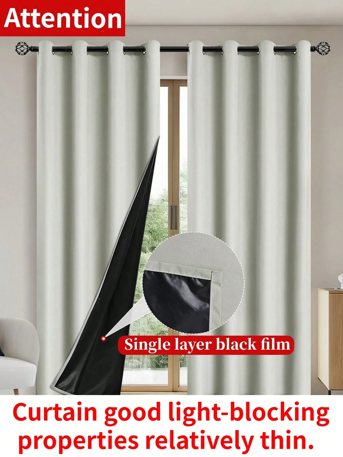 100% Blackout Curtains with Grommets for Bedroom and Living Room