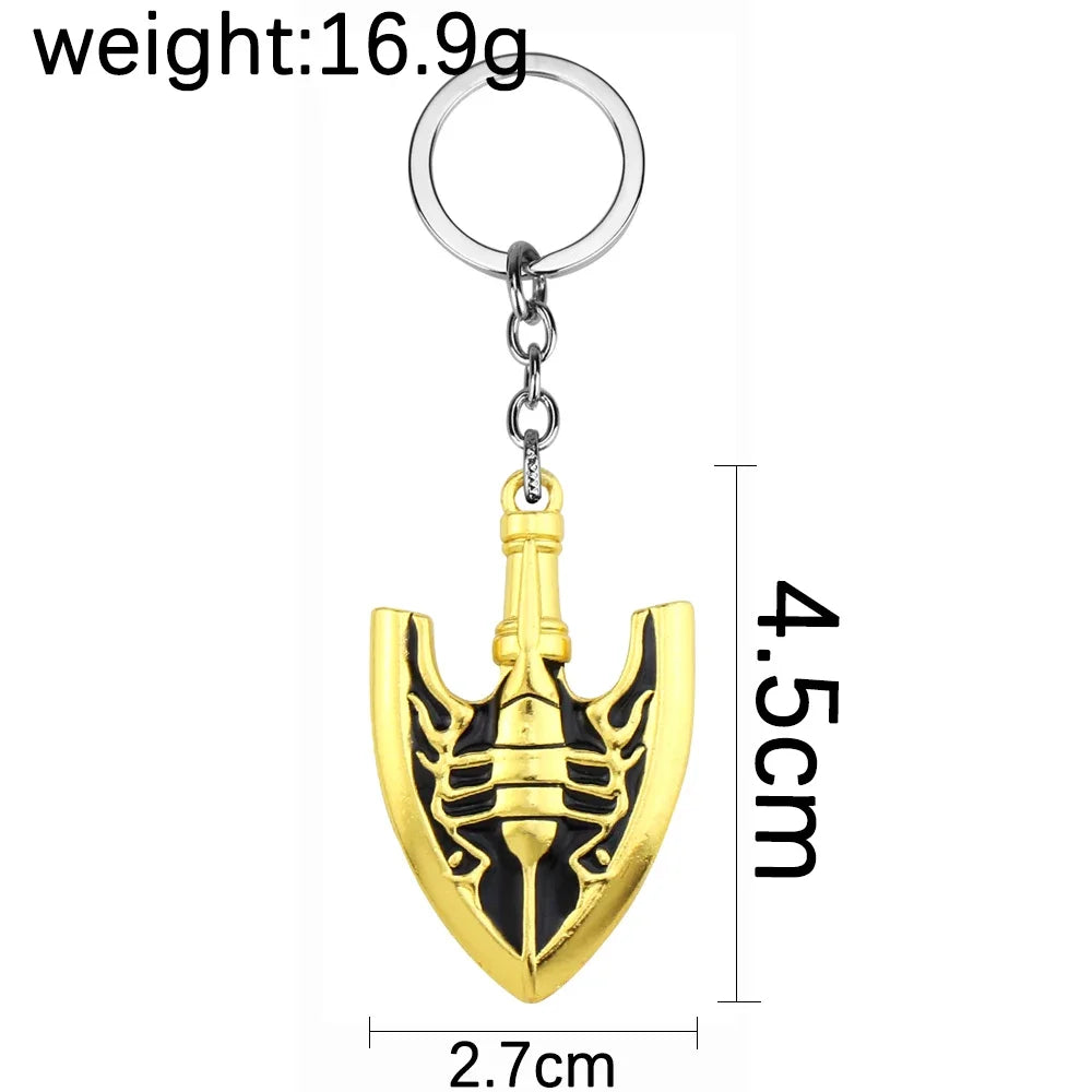 Gold-colored pendant necklace featuring a stylized JoJo's Bizarre Adventure Red Stone of Aja design.