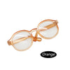 Transparent orange plastic sunglasses for dolls