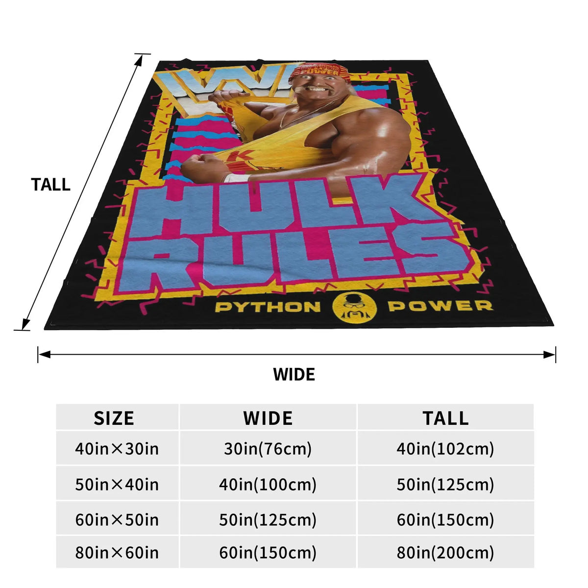 Hulk Hogan Themen-Plüsch-Flanelldecke