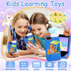 Two girls are playing with a kids learning toy smartphone featuring animals and educational games.