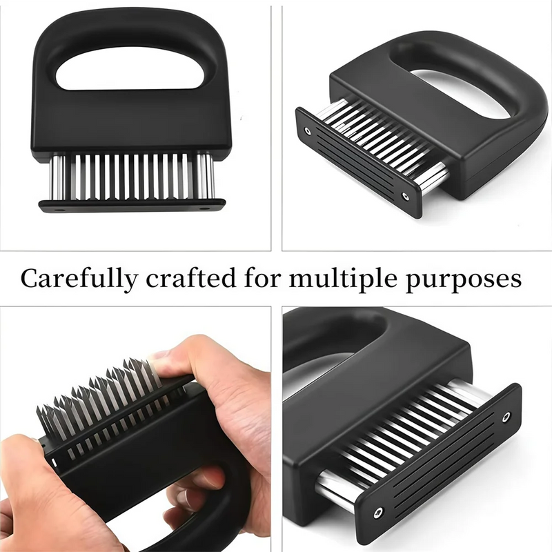 48-Needle Stainless Steel Meat Tenderizer with Safety Guard