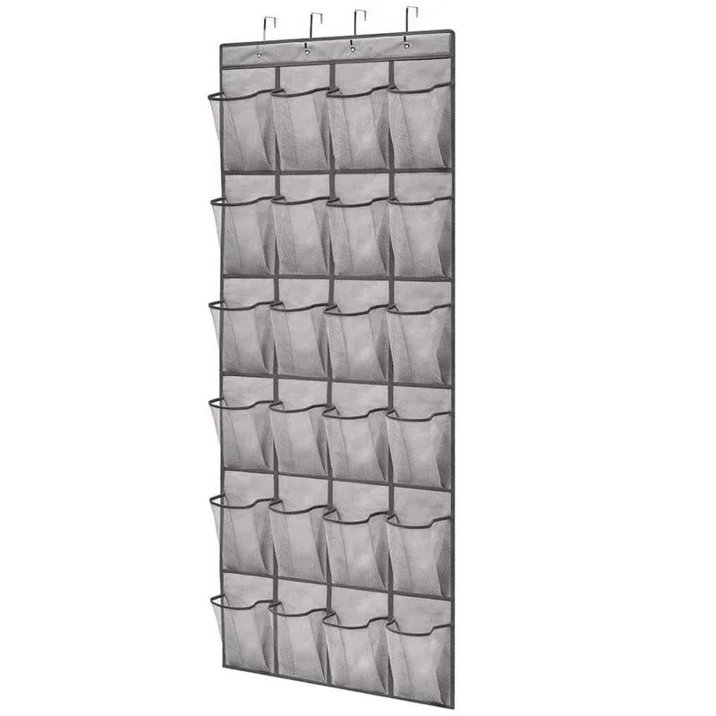 Over-the-Door Hanging Shoe Organizer with Mesh Pockets