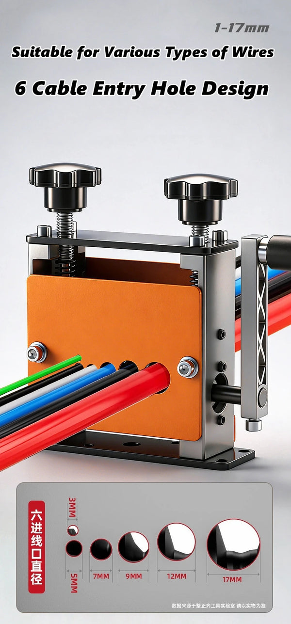 Multifunctional Wire Stripping Tool for Manual or Drill Use